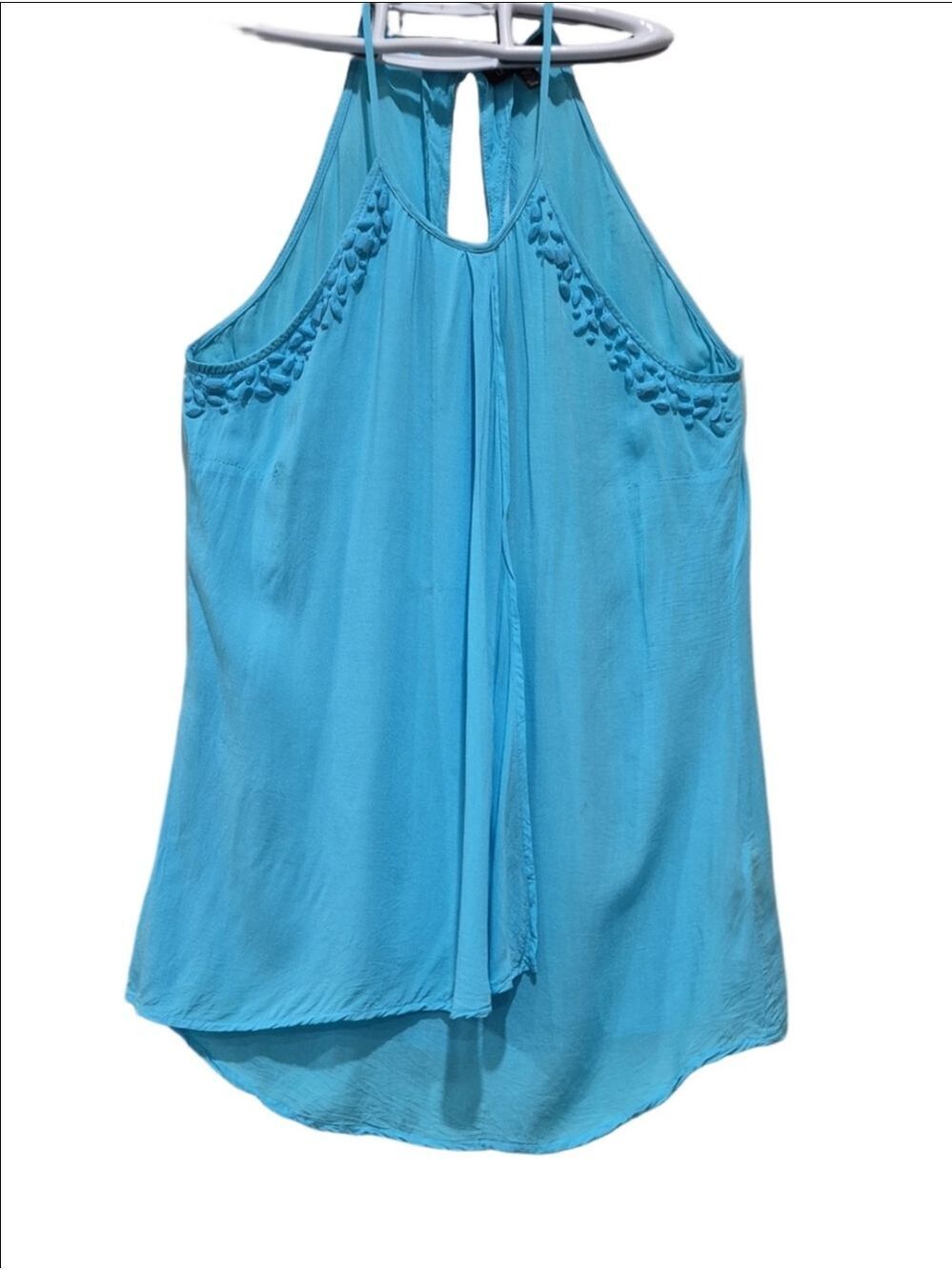 le chateau Aqua Blue  Beaded  Halter Top Tank